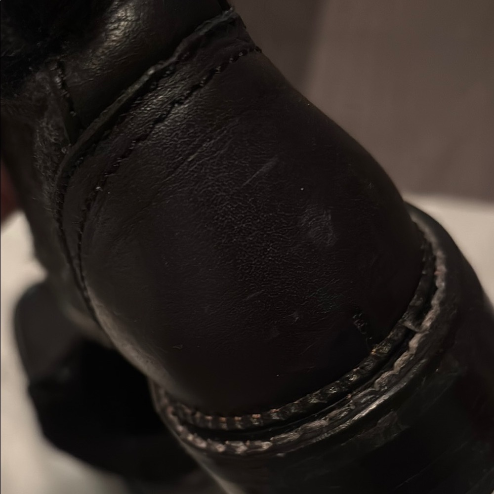 Frye Black Fur-Lined Lace-Up Boots 7.5 - Picture 10 of 17